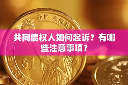 北京共同债权人如何起诉？有哪些注意事项？